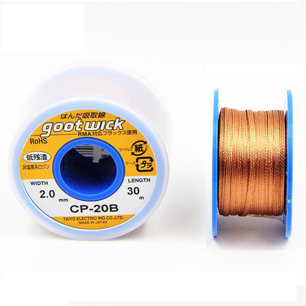 Solder Wick Braid - Japonya orijinal Goot fitil 30/20/15M sökme