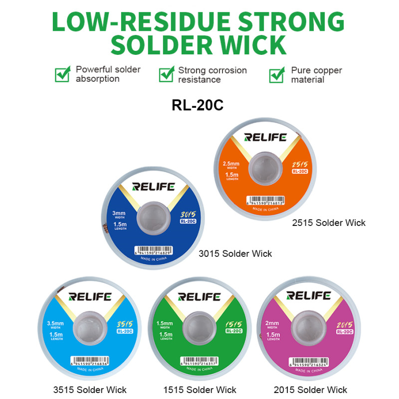 RELIFE RL-20C Telefon BGA PCB  - Solder Wick Braid incelemesi ve fiyatı