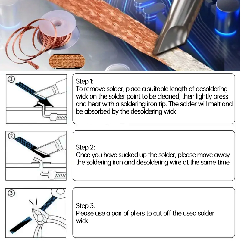 1.5-10m Güçlü Lehim Fitili, Ba - Solder Wick Braid incelemesi ve fiyatı